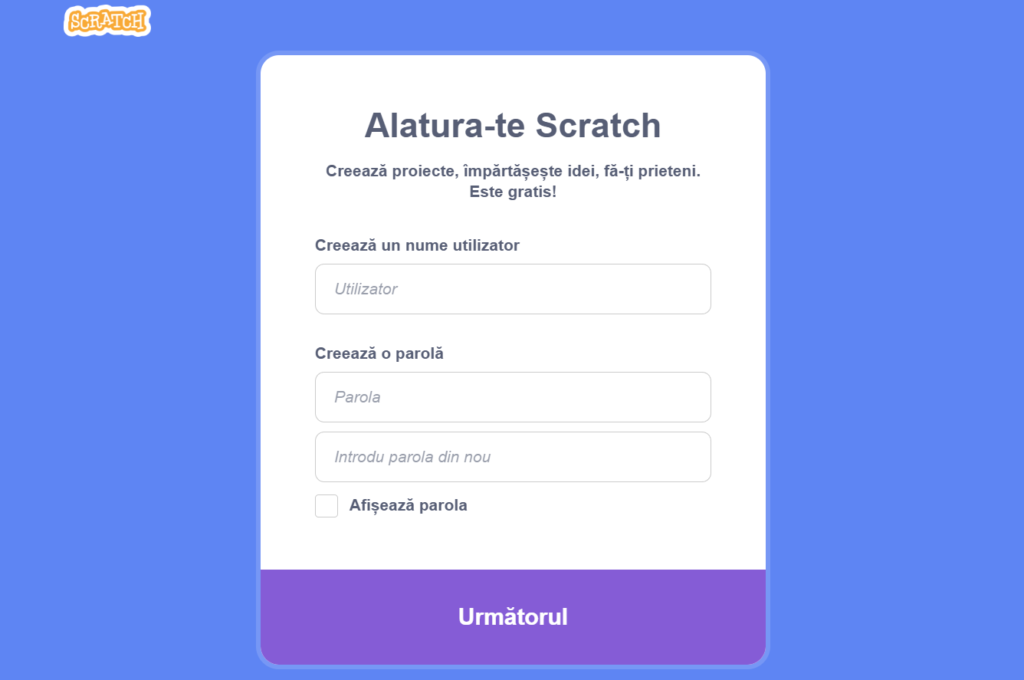 Ce este Scratch și de ce să-l învețe copilul tău 7 Captura de ecran de la pagina de creare cont in Scratch