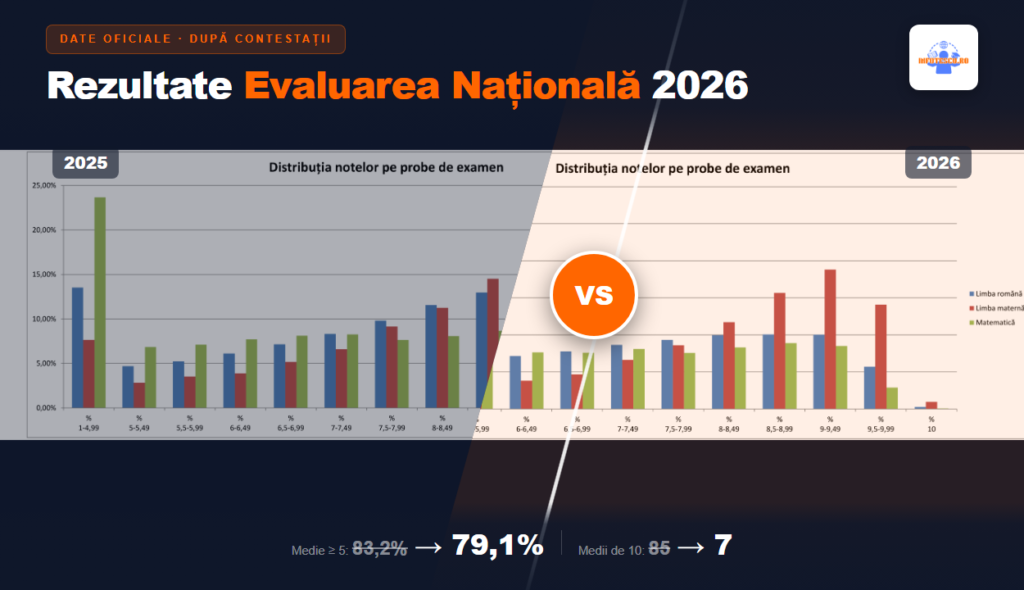 Rezultate Evaluare Națională 2026 vs 2025