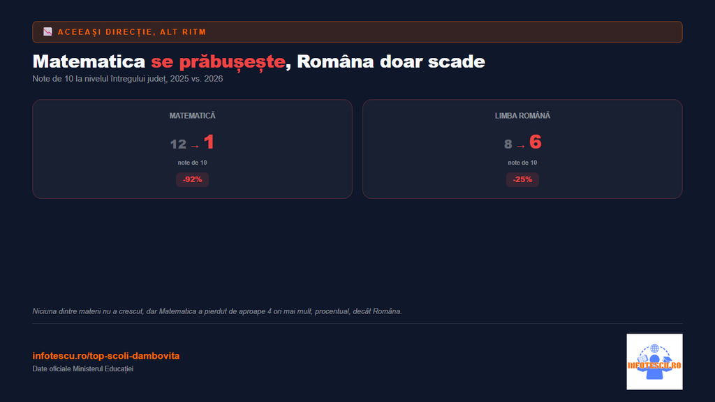 Top școli Dâmbovița: Limba Romana vs Matematica la Evaluarea Nationala