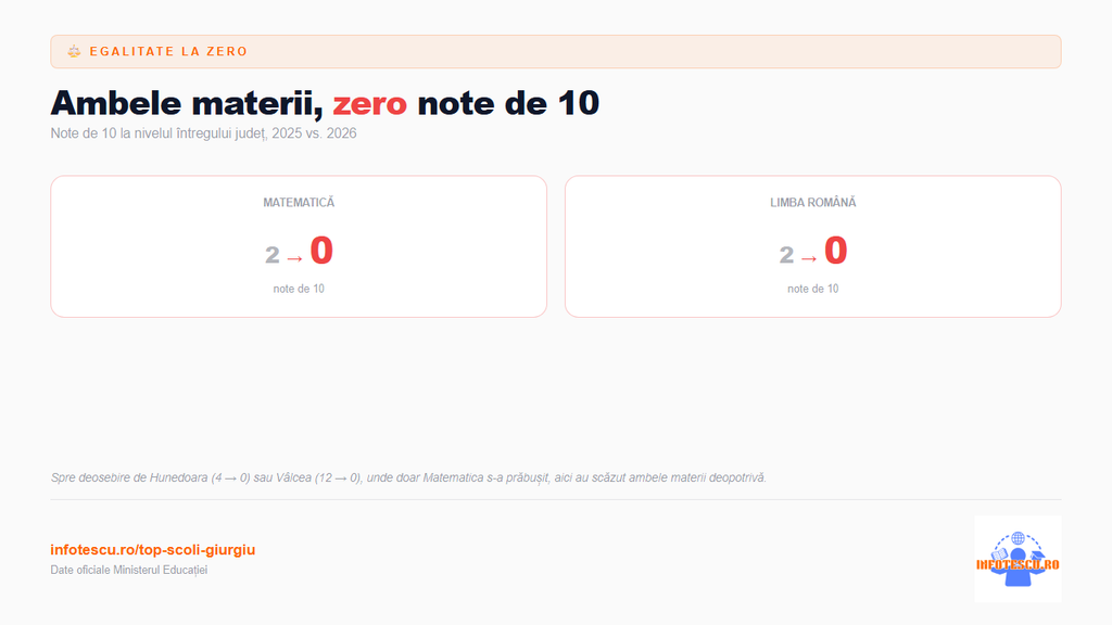 Top școli Giurgiu: rezultate Romana vs Matematica la Evaluarea Nationala
